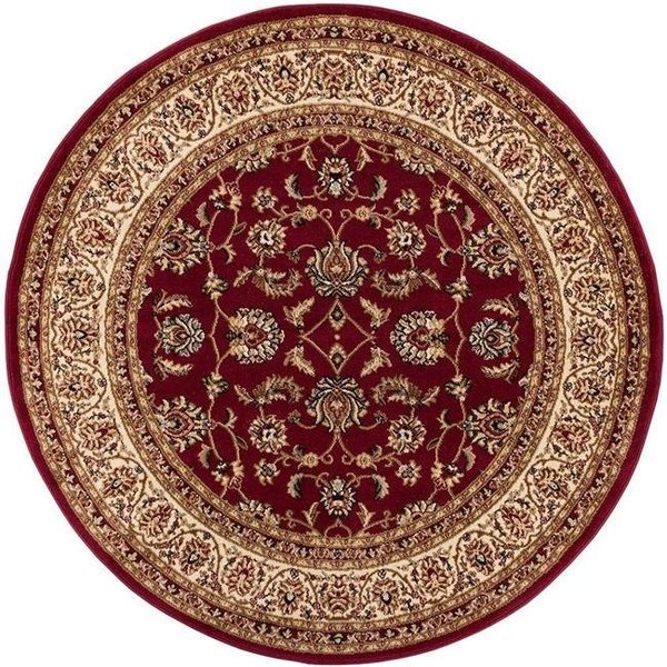 Well Woven Well Woven 549304R Sarouk Traditional Round Rug; Red - 3 ft. 11 in. 549304R